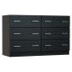 Artiss Chest of Drawers, Particle Board, 6-Drawer, Black, 110x41x70cm, Stylish & Space-Saving, Easy Assembly