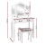 Artiss Dressing Table Stool Set, Hardwood & MDF, White, 79x40x138cm, Foldable Mirror, Elegant Provincial Style