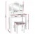 Artiss Dressing Table Stool Set, Hardwood & MDF, White, 79x40x138cm, Foldable Mirror, Elegant Provincial Style