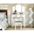 Artiss Dressing Table Stool Set, Hardwood & MDF, White, 79x40x138cm, Foldable Mirror, Elegant Provincial Style