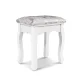 Artiss Dressing Table Stool, Linen Fabric, 37x27.5x45cm, White, French Provincial Style, Curved Cabriole Legs