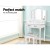 Artiss Dressing Table Stool, Linen Fabric, 37x27.5x45cm, White, French Provincial Style, Curved Cabriole Legs