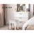 Artiss Dressing Table Stool, Linen Fabric, 37x27.5x45cm, White, French Provincial Style, Curved Cabriole Legs