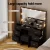 Artiss Black LED Vanity Desk Set with 10 Bulbs, 7 Drawers & Stool - 119x40x143cm, Adjustable Lighting, PU Leather Finish