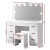 Artiss Debbie Dressing Table Set with LED Mirror, 7 Drawers, PU Leather Stool, 15mm MDF, 118cm Wide, White Finish