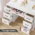 Artiss Debbie Dressing Table Set with LED Mirror, 7 Drawers, PU Leather Stool, 15mm MDF, 118cm Wide, White Finish Artiss Debbie Dressing Table Set with LED Mirror, 7 Drawers, PU Leather Stool, 15mm MDF, 118cm Wide, White Finish