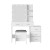 Artiss Dale White Dressing Table Set with Stool, 12 LED Bulbs & Adjustable Storage, 5 Drawers, Hollywood Mirror
