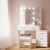 Artiss Dale White Dressing Table Set with Stool, 12 LED Bulbs & Adjustable Storage, 5 Drawers, Hollywood Mirror