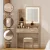 Artiss LED Dressing Table Set with Stool - MDF Wood, Hollywood Mirror, Adjustable Lights, 2 Drawers, 77x35x147cm