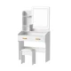 Artiss Dressing Table Set with Stool, MDF, 77x35x147cm, White, LED Mirror, Hollywood Style, Ample Storage