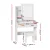 Artiss Dressing Table Set with Stool, MDF, 77x35x147cm, White, LED Mirror, Hollywood Style, Ample Storage