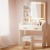 Artiss Dressing Table Set with Stool, MDF, 77x35x147cm, White, LED Mirror, Hollywood Style, Ample Storage