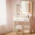 Artiss Dressing Table Set with Stool, MDF, 77x35x147cm, White, LED Mirror, Hollywood Style, Ample Storage