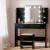 Artiss Dulcea Dressing Table Set with LED Mirror, Stool, MDF Build, 2 Drawers, Anti-Rust Runners, Black, 108x40x135cm