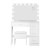 Artiss Darcy White Dressing Table Set with Stool, 15 LED Bulbs, 4 Drawers, Premium MDF, 89x40x136cm, Hollywood Mirror