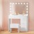 Artiss Darcy White Dressing Table Set with Stool, 15 LED Bulbs, 4 Drawers, Premium MDF, 89x40x136cm, Hollywood Mirror
