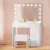 Artiss Darcy White Dressing Table Set with Stool, 15 LED Bulbs, 4 Drawers, Premium MDF, 89x40x136cm, Hollywood Mirror