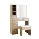 Artiss Oak Dressing Table Set with Sliding Mirror & Stool - Modern Design, Ample Storage, Eco-Friendly Material