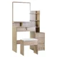 Artiss Oak Dressing Table Set with Mirror & Stool - 4 Drawers, Lockable Storage & Display Shelves for Bedroom