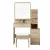 Artiss Oak Dressing Table Set with Mirror & Stool - 4 Drawers, Lockable Storage & Display Shelves for Bedroom