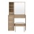 Artiss Hollywood-Style Dressing Table Set with 10 LED Bulbs, Wood Finish, 5 Drawers, and PU Leather Stool, 80x38x131cm