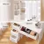 Artiss Dylan White Dressing Table Set with Stool, 10 LED Bulbs, 5 Drawers, MDF & Melamine Finish, USB Powered, 80x38.5x