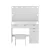 Artiss LED Dressing Table Set with Stool, 10 Dimmable Bulbs, Large Mirror, 3 Colour Lights, White, 105x40x140cm