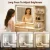 Artiss LED Vanity Desk Set: Hollywood Mirror, 5 Drawers, Charging Station, Wood, 104cm x 43cm x 140cm, Padded Stool