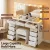 Artiss White Vanity Desk Set with LED Mirror, 11 Drawers, Tempered Glass, Charging Station, Foam-Padded Stool, 120cm