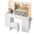 Artiss White Vanity Desk Set with LED Mirror, 11 Drawers, Tempered Glass, Charging Station, Foam-Padded Stool, 120cm