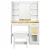 Artiss White Vanity Desk Set with 10 LED Bulbs, Adjustable RGB Lighting, USB Charging, and Storage Drawers - 90x40x142cm