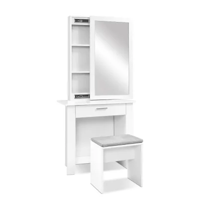 Artiss White Dressing Table Set with Sliding Mirror & Stool - Stylish Storage Solution for Beauty Essentials