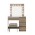 Artiss Hollywood Glam Dressing Table Set with 12 LED Bulbs, Wood Finish, Adjustable Lighting, Storage & PU Leather Stool