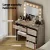 Artiss Hollywood Glam Dressing Table Set with 12 LED Bulbs, Wood Finish, Adjustable Lighting, Storage & PU Leather Stool