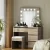 Artiss Hollywood Glam Dressing Table Set with 12 LED Bulbs, Wood Finish, Adjustable Lighting, Storage & PU Leather Stool