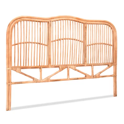 Artiss NERO Queen Bed Headboard - Pine Rattan, Rustic Boho Style, Sturdy, No Installation, Easy to Maintain