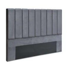 Artiss Bed Headboard, Velvet, King Size, Dark Grey, 183x120x8cm - Luxurious Art Deco Style, Plush & Durable Design