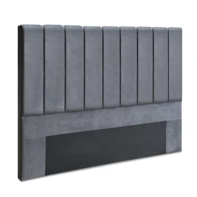 Artiss Bed Headboard, Velvet, King Size, Dark Grey, 183x120x8cm - Luxurious Art Deco Style, Plush & Durable Design