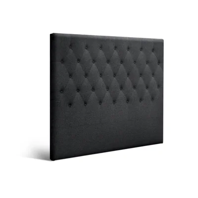 Artiss Cappi Double Size Bed Headboard - Charcoal Faux Linen, Button-Tufted, High-Density Foam Padding
