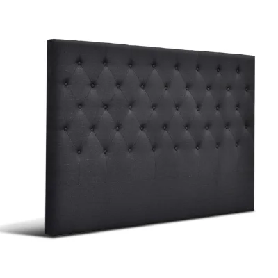 Artiss King Size Cappi Bed Headboard - Charcoal Faux Linen, Button-Tufted, High-Density Foam, Anti-Scratch Base