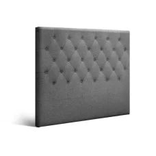 Artiss King Single Bed Headboard - CAPPI Grey, Faux Linen Fabric, Button-Tufted, High-Density Foam Padding