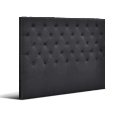 Artiss Cappi Queen Bed Headboard - Charcoal Faux Linen, Button-Tufted, High-Density Foam, 162x120.5cm, Modern Chic