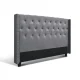 Artiss Luca King Size Bed Headboard - Grey Faux Linen, Winged Design, Tufted, Studded, High-Density Foam
