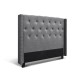 Artiss LUCA Queen Bed Head - Grey, Winged Design, Faux Linen, High-Density Foam, Art Deco Style, 1-Year Warranty