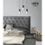 Artiss LUCA Queen Bed Head - Grey, Winged Design, Faux Linen, High-Density Foam, Art Deco Style, 1-Year Warranty