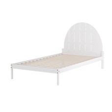 Artiss DALY King Single Bed Frame - Solid Pinewood with Semicircular Headboard, White, Easy Assembly, 180KG Capacity