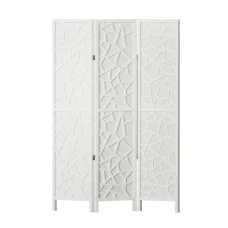 Artiss 3-Panel Room Divider Screen - 122x170cm Clover White | Eco-Friendly, Portable, Foldable & Durable Design