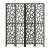 Artiss 4 Panel Room Divider Screen - 162x170cm Clover Black | Eco-Friendly, Portable, Pine Wood Design, Easy Assembly