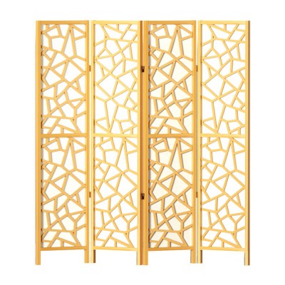 Artiss 4 Panel Room Divider Screen 162x170cm Clover Natural - Eco-Friendly, Portable, and Durable Home Privacy Solution Artiss 4 Panel Room Divider Screen 162x170cm Clover Natural - Eco-Friendly, Portable, and Durable Home Privacy Solution
