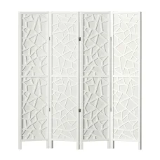 Artiss 4 Panel Clover White Room Divider Screen - Eco-Friendly, Foldable & Portable Privacy Solution